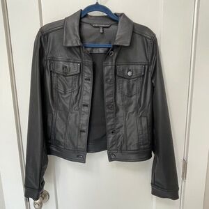 WHITE HOUSE BLACK MARKET COATED BLACK JACKET 10